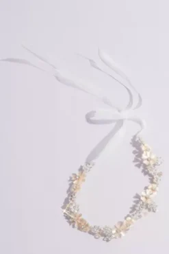Painted Floral And Crystal Tieback Headband
