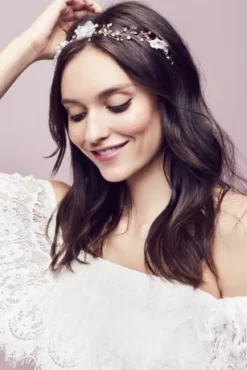 3D Flower Ribbon-Tie Headband With Pearls -Blissful Brides Shop H8159 PDP Crop 1920x2880