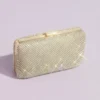 Crystal Minaudiere Evening Clutch With Chain Strap