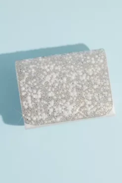 Iridescent Crystal Embellished Crossbody Clutch -Blissful Brides Shop HBRAYA MWHITE HB PROD1 01
