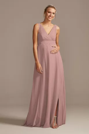 Pleated Tank Chiffon Maternity Bridesmaid Dress 3 Pleated Tank Chiffon Maternity Bridesmaid Dress