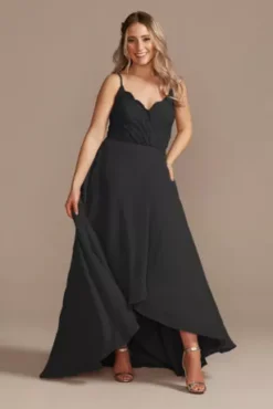 Lace Chiffon High-Low Bridesmaid Dress