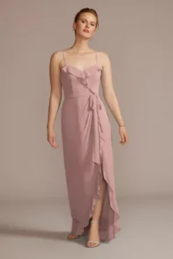 Chiffon Ruffle High-Low Bridesmaid Dress