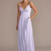 Chiffon V-Neck Cascade Skirt Bridesmaid Dress -Blissful Brides Shop Image 4XLF20540 11551421 Iris