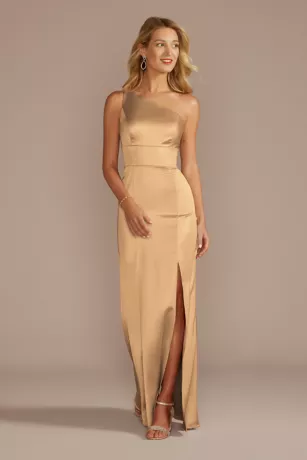 Stretch Satin One-Shoulder Sheath Bridesmaid Dress 3 Stretch Satin One-Shoulder Sheath Bridesmaid Dress