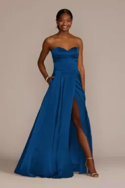 Charmeuse Strapless A-Line Bridesmaid Dress