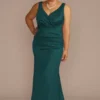 Stretch Satin Ruched Mermaid Bridesmaid Dress -Blissful Brides Shop Image 4XLGS290139 11635917 0 Gem