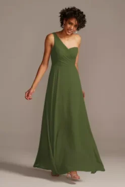 Full Skirt Bridesmaid Dress With One Shoulder