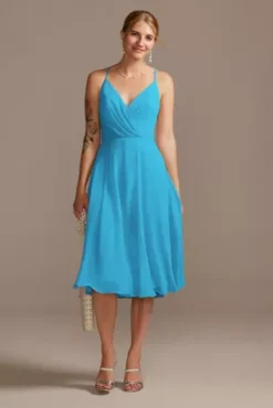 Spaghetti Strap Chiffon Short Bridesmaid Dress