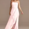 Spaghetti Strap Bridesmaid Dress With Cascade -Blissful Brides Shop Image F20319 11384334 Petal
