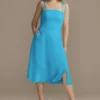 Chiffon Midi Spaghetti Strap Bridesmaid Dress -Blissful Brides Shop Image F20398 11474515 Malibu