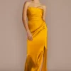Strapless Charmeuse Bridesmaid Dress With Ruching -Blissful Brides Shop Image GS290150 11639433 0 Marigold
