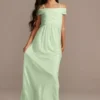 Crisscross Off-Shoulder Junior Bridesmaid Dress -Blissful Brides Shop Image JB9900 11261926 Meadow