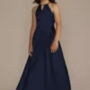 Charmeuse High-Neck Junior Bridesmaid Dress