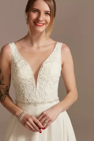 Applique Illusion Chiffon Wedding Dress 5 Applique Illusion Chiffon Wedding Dress - Image 3