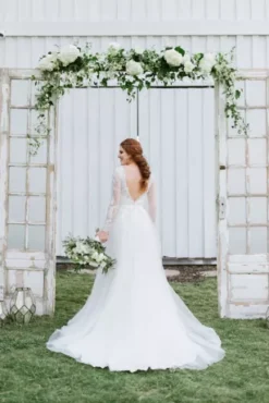 Long Sleeve Wedding Dress With Low Back -Blissful Brides Shop LRP 8907 1920x2880 WG3831 2