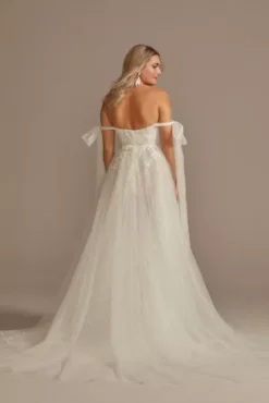 Convertible Straps Tulle Bodysuit Wedding Dress -Blissful Brides Shop MBMS251246 SOFTWHITE MS PROD12 124