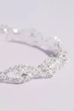 Pave Infinity Links Crystal Cuff Bracelet -Blissful Brides Shop MBR20990 MSILVER JWLY PROD1 002