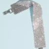 Statement Cuff With Rhinestone Mesh -Blissful Brides Shop MBR21021 MSILVER JWLY PROD8 001