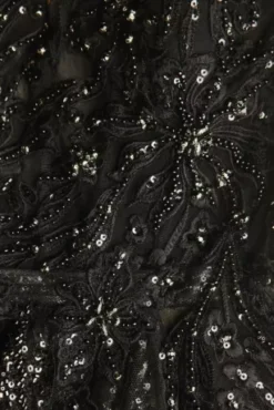 Floral Applique Open Back Bodysuit Wedding Dress -Blissful Brides Shop MBSWG841 BLKSNST SIG SWATCH PROD3 27 1