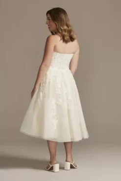 Sheer Lace And Tulle Tea-Length Wedding Dress -Blissful Brides Shop MIDWG3861 IVYCHAMP DBSTU PROD9 100