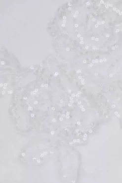 Cap Sleeve Dot Trim Point D'Esprit Wedding Dress -Blissful Brides Shop MS251230 SOLIDIVORY MS SWATCH PROD3