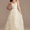 Tulle Lace V-Back Spaghetti Strap Wedding Dress -Blissful Brides Shop MS251248 IVYSTONE MS PROD3 179