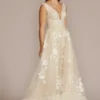 Organza A-Line Wedding Gown With Shirred Hem -Blissful Brides Shop MS251257 IVYCHAMP MS PROD1 025