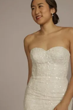 Detachable Sleeve Lace Mermaid Wedding Dress -Blissful Brides Shop MS251259 IVYCSHMR MS PROD4 227