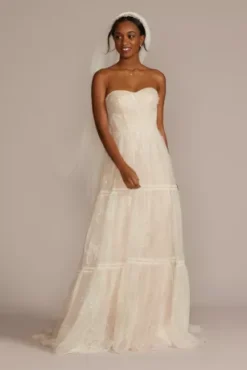 Strapless Chiffon A-Line Wedding Dress
