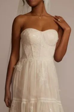 Strapless Chiffon A-Line Wedding Dress -Blissful Brides Shop MS251260 IVYSTONE MS PROD3 083