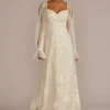 Allover Lace Billow Sleeve Wedding Dress -Blissful Brides Shop MS25161 IVYCSHMR MS PROD3 004