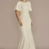 High Neck Lace Embellished Modest Wedding Dress -Blissful Brides Shop MSLWG4100 IVYSTN DBSTU PROD1 032