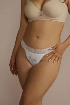 Bride Glitter Lace Thong