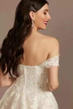 Lace Applique Detachable Swag Sleeves -Blissful Brides Shop OW2166 IVORY BR OTWR PROD4 106