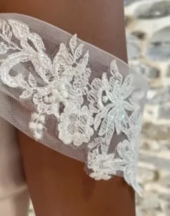 Lace Applique Detachable Swag Sleeves -Blissful Brides Shop OW2166 PDP