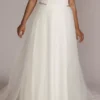Embellished Waistband Tulle Overskirt -Blissful Brides Shop OW2183 IVORY DBSTU PROD1 034