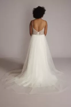 Embellished Waistband Tulle Overskirt -Blissful Brides Shop OW2183 IVORY DBSTU PROD1 139