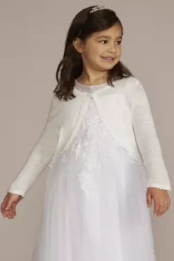 Girls Pearl Button Cardigan Sweater