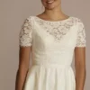Short Sleeve Lace Topper -Blissful Brides Shop OW2190 IVORY OTWR PROD7 325