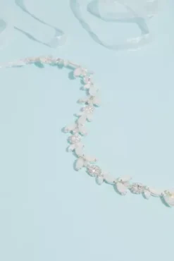 Opal Leaves Sash With Ribbon