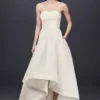 Mikado High-Low Wedding Dress -Blissful Brides Shop SDWG0576 IVORY DBSTU PROD5 006