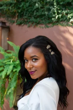 Flutter Sleeve Stretch Satin Dress With Ruffle Hem -Blissful Brides Shop SDWG0825 3 PDP Crop JUN23 1920x2880