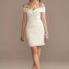 Short Off Shoulder Cuff Neckline Crepe Dress -Blissful Brides Shop SDWG0978 SOFTWHITE DBSTU PROD4 25