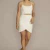 Crepe Cutout Wrap Skirt Short Dress -Blissful Brides Shop SDWG1092 SOFTWHITE DBSTU PROD4 033