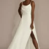 Cowl Neck Crepe Scoop Back A-Line Wedding Dress 2 Cowl Neck Crepe Scoop Back A-Line Wedding Dress -Blissful Brides Shop SDWG1124 SOFTWHITE DBSTU PROD10 40