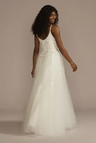 Scoop Back Lace Applique Tulle Wedding Dress 4 Scoop Back Lace Applique Tulle Wedding Dress - Image 2