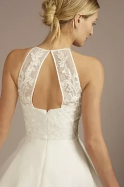 Embellished Halter Neck A-Line Wedding Dress -Blissful Brides Shop SDWG1156 SOFTWHITE DBSTU PROD4 157