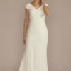 Allover Lace Cap Sleeve Mermaid Wedding Dress