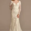 Beaded Scroll And Lace Mermaid Tall Wedding Dress -Blissful Brides Shop SLCWG878 IVYCHAMP OLEG PROD7 050